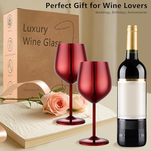 Unbreakable Stainless Steel Wine Glasses Set of 4 (4 Count)