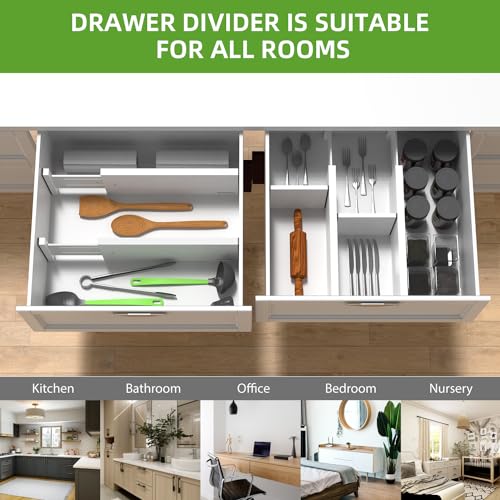4 Pack Expandable Drawer Dividers (White)