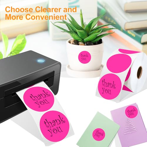 2 Inch Circle Thermal Sticker Labels (Rose Red)