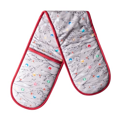 Double Oven Mitts 100% Cotton Double Oven Glove (111 - Fairy Christmas / 7" x 35" (Double Oven Mitt))