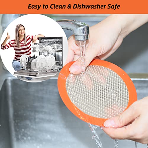 6 Inch Round Baking Mats (Bright Orange / 5.5"L x 5.5"W)