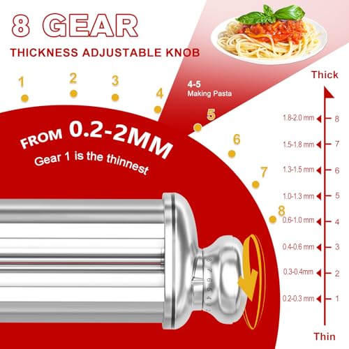 3PCS Pasta Maker Attachment for All Kitchenaid Stand Mixers (3-Piece Set (Roller & Cutters))