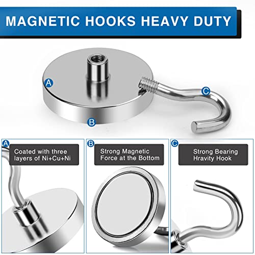 Magnetic Hooks for Cruise Cabins (Silver / 1.26in)