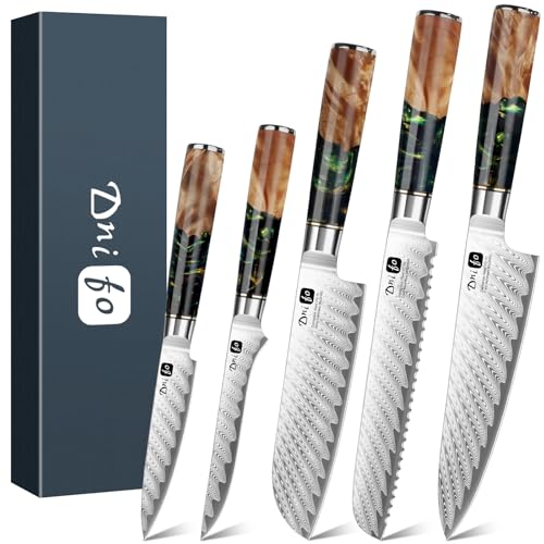 5PCS Damascus Knife Set
