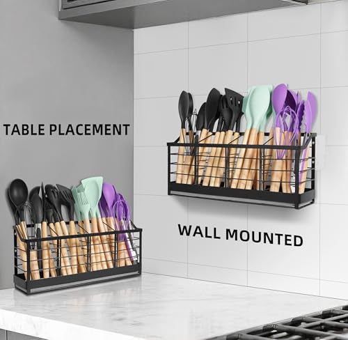 Large Kitchen Utensil Holder with Diatomite Base (4 Earth Base)
