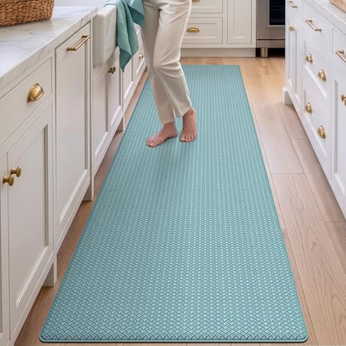 Kitchen Floor Mats Cushioned Anti Fatigue (2-turquoise / 86"l X 23"w X 0.4"th)