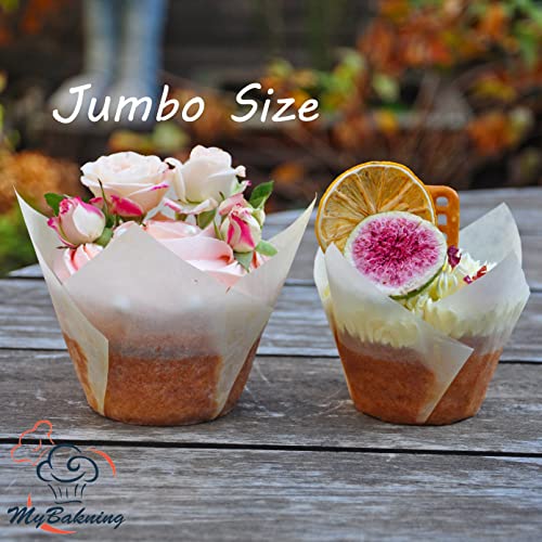Jumbo Extra Large size White Tulip Baking Cups 2 (Jumbo White)