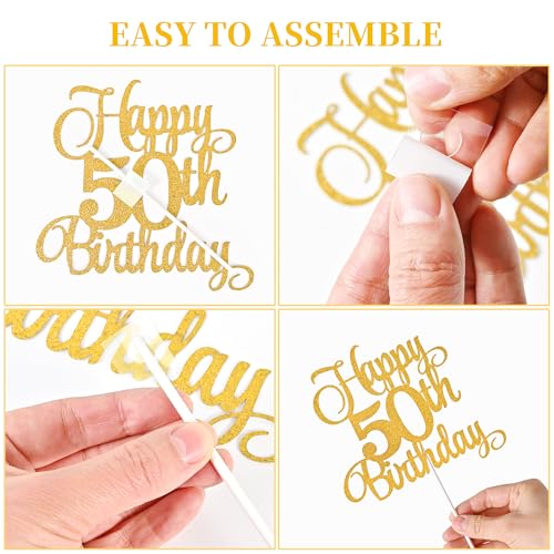 50th Birthday Cake Decorations (9 Count)