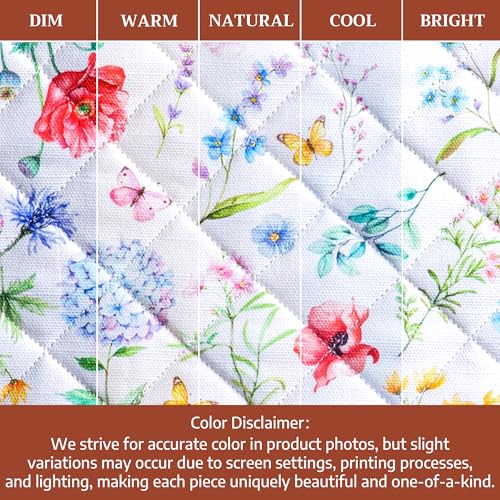 Pot Holders 100% Cotton Potholders (031 - Just Floral / 8" x 8" (Pot Holder Pack of 2))