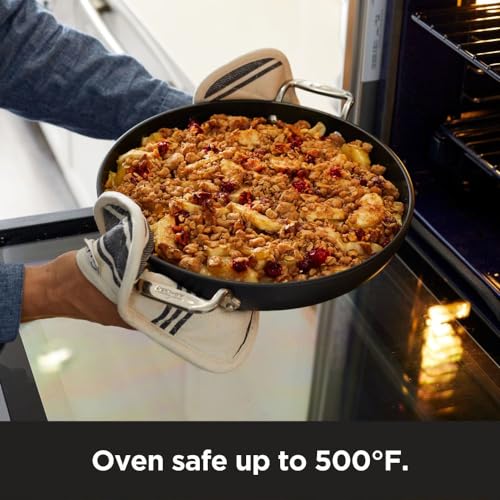 HA1 Hard Anodized Nonstick Fry Pan 12 Inch Induction Oven Broiler Safe 500F (12" Fry Pan With Lid)