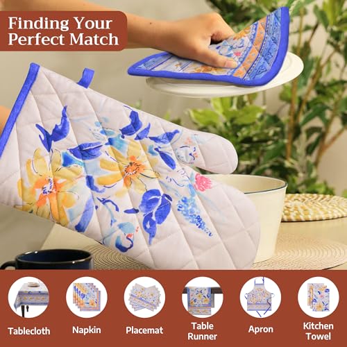 Pot Holders 100% Cotton Potholders (007 - Girassol / 8" x 8" (Pot Holder Pack of 2))