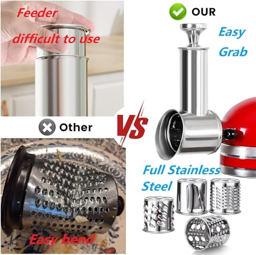 Stainless Steel Slicer Shredder Attachment For KitchenAid Mixer