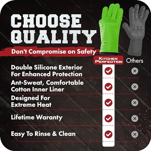 S Silicone Griddle Gloves (Green / Small)