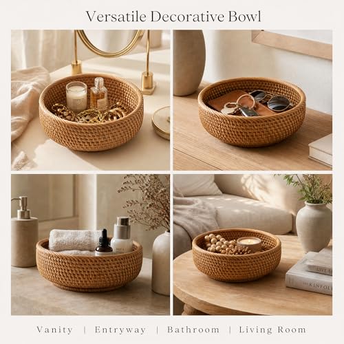 7.9" Small Round Rattan Basket (S)