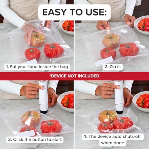 Reusable Vacuum Sealer Bags for Food (30 Small Bags (8x10 in))