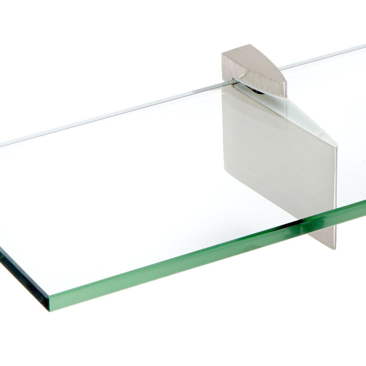 4.75" x 12" Brushed Steel Raven Glass Shelf