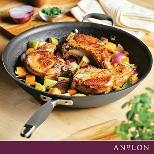 Advanced Home Hard Anodized Nonstick Frying Pan (Moonstone / Skillet w/ Helper Handle (14.5-Inch))
