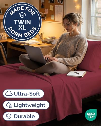 Twin XL 3 Piece Sheet Set (25 - Burgundy / Twin XL)