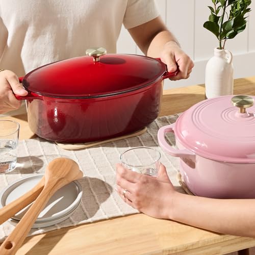 Oval 7.5 Quart Enamel Cast (Red / 7.5qt Oval)