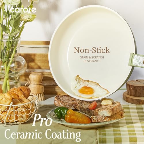 42pcs Ceramic Cookware Set (Green / 42 Piece)