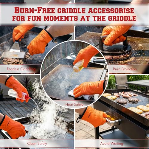 XL Silicone Griddle Gloves (Blaze Orange / X-Large)