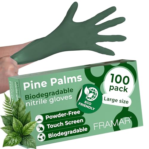 Biodegradable Green Gloves Latex Free Large (Large)