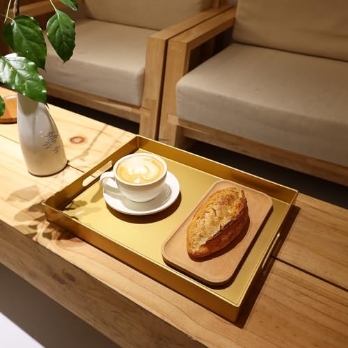 Gold Plastic Serving Tray for Ottoman (30 Gold / 11.8" x 15.7" x 1.6")