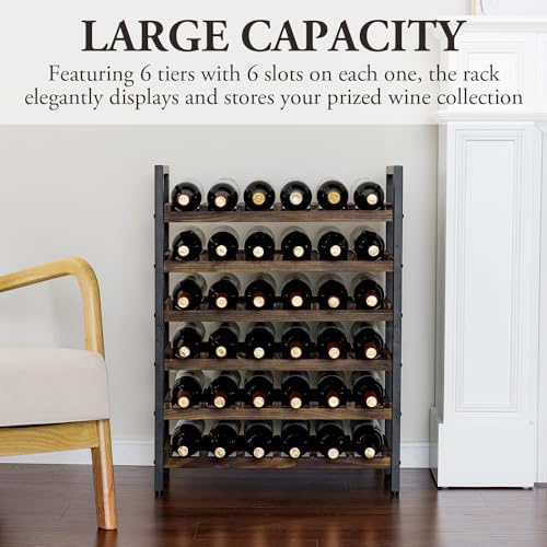 Wine Rack Freestanding Floor Stand (Solid Wood)
