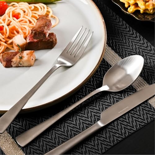 18 10 Flatware set for 12 (Matte Silver / 60-Piece)