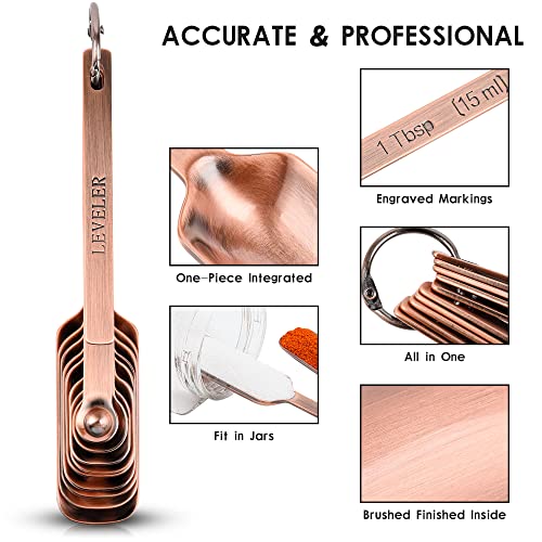 Copper Measuring Cups and Spoons Set
