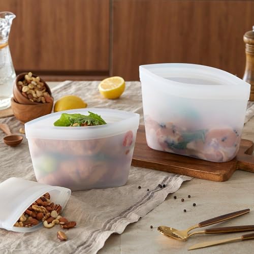 Silicone Bags for Food Storage (Translucent | 2 Size | 4 Pack)