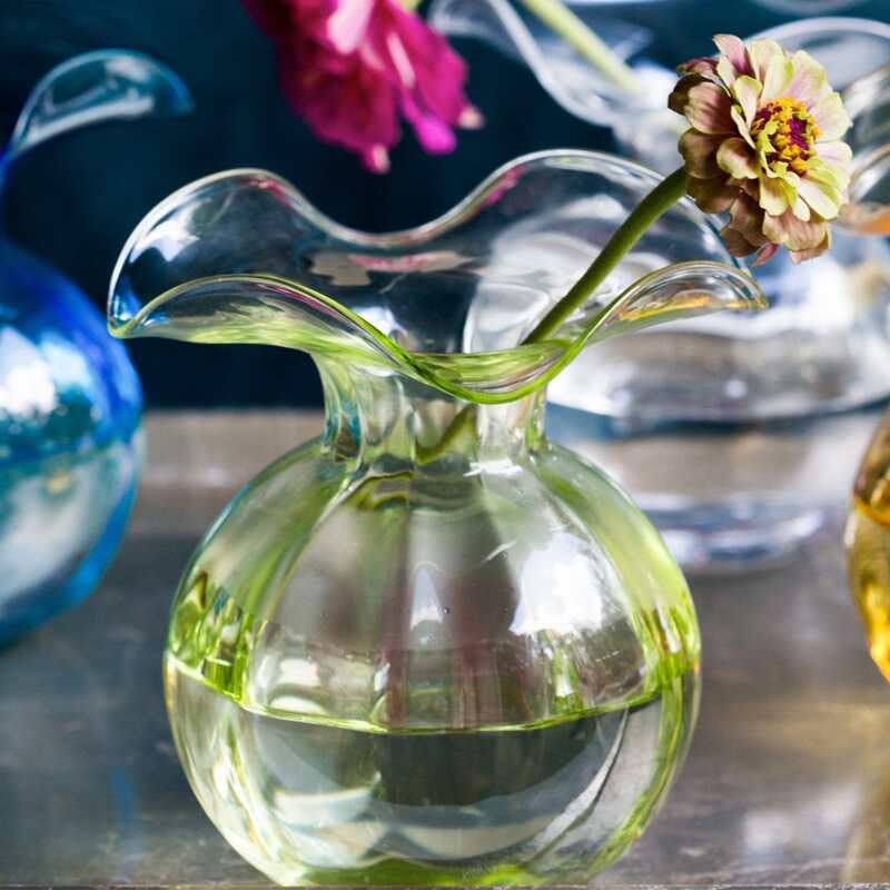 Hibiscus Glass Green Bud Vase (Bud / Green)