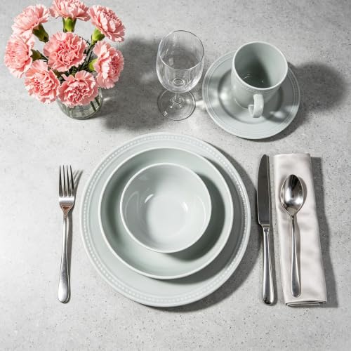 HomeVSS 20 Piece Pearl Dots Stoneware Dinnerware Set (20pc Set / Teal)