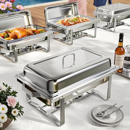 Chafing Dishes for Buffet 4 Pack (4 / Silver)