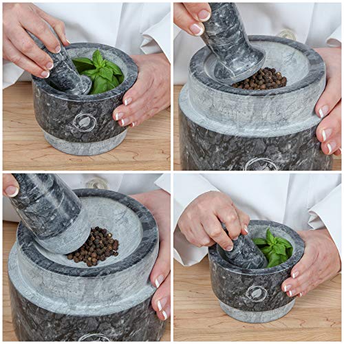 Mortar and Pestle Set (Gray Marble)