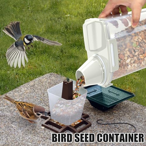 2 Pack 3 Lbs Pet Dog Cat Bird Seed Food Storage Containers for Travel Beige (Beige-3L 2Pack)