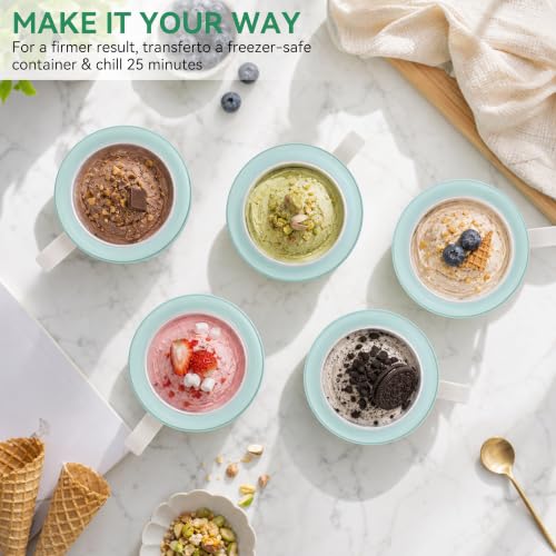 Home Ice Cream Maker Machine with 2 Ice Cream Bowls (White Green / Standard)