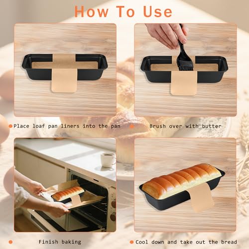 100 Pcs 13x5 in Loaf Pan Liners for Baking Bread Pan Parchment Paper (13.4*5.12 inch)