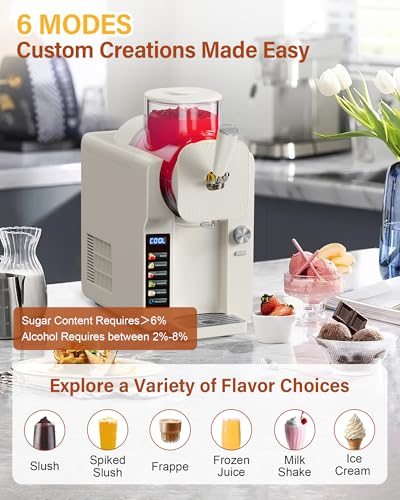 Slush Machine & Ice Cream Maker Machine 2 (75OZ 2-IN-1 - White)
