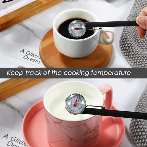 24 Pcs Stainless Steel Kitchen Dial Thermometer 5" (Black)