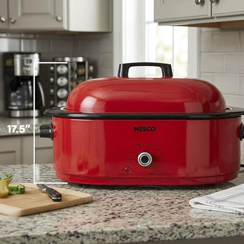 MWR18‑12 Electric Roaster Oven for Family‑Size Meals (Red)