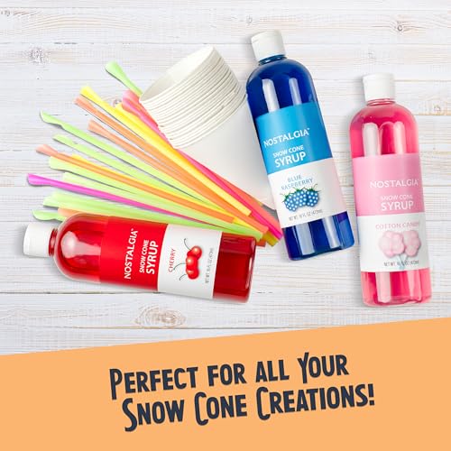Snow Cone Machine With 2 Reusable Plastic Cups & Ice Scoop for Easy Serving (Table Top / Aqua)