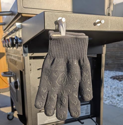 Oven Gloves with Fingers (One Size Fits Most Standard Cuff / Gray)