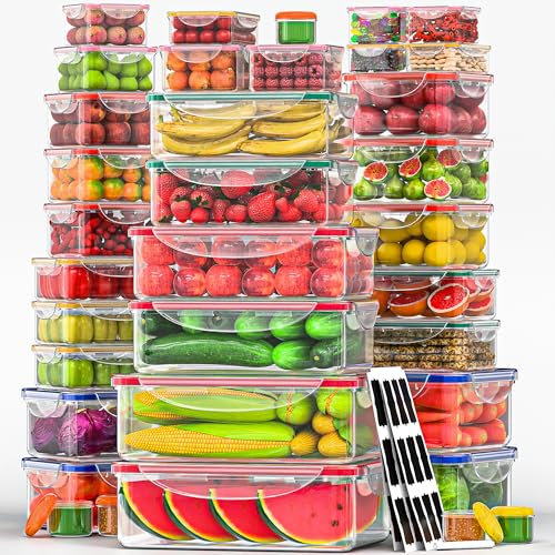 70 Pcs Large Food Storage Containers with Lids Airtight (70 Pcs)