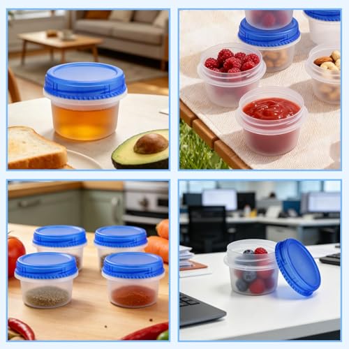6 Pack Freezer Containers with Screw On Lids (6oz-6pack)