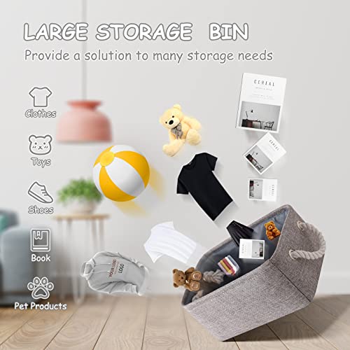 Large Storage Bins (Grey / Large - 15.7Lx11.8Wx8.3H)