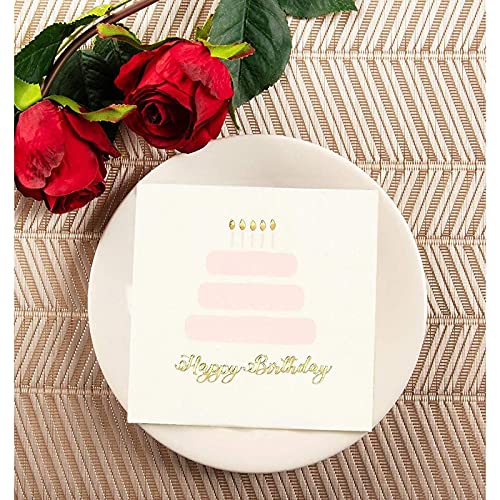 50 Pack Happy Birthday Cocktail Napkins for Women with Gold Foil Accents (50 Pack)