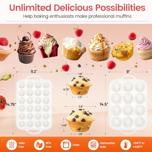 Silicone Muffin Pan with Metal Reinforced Frame (Standard + Mini)
