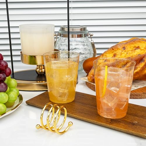 100 Pcs Gold Plastic Cups (Glitter-10oz-100)