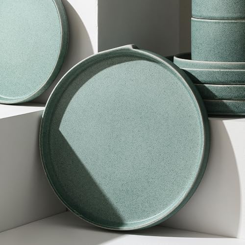 Bao 4 Piece Dinner Plate Set Stoneware (Green / 4-Piece - Dinner Plate)